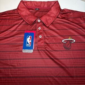 NBA Red Striped Miami Heat Polo Shirt
